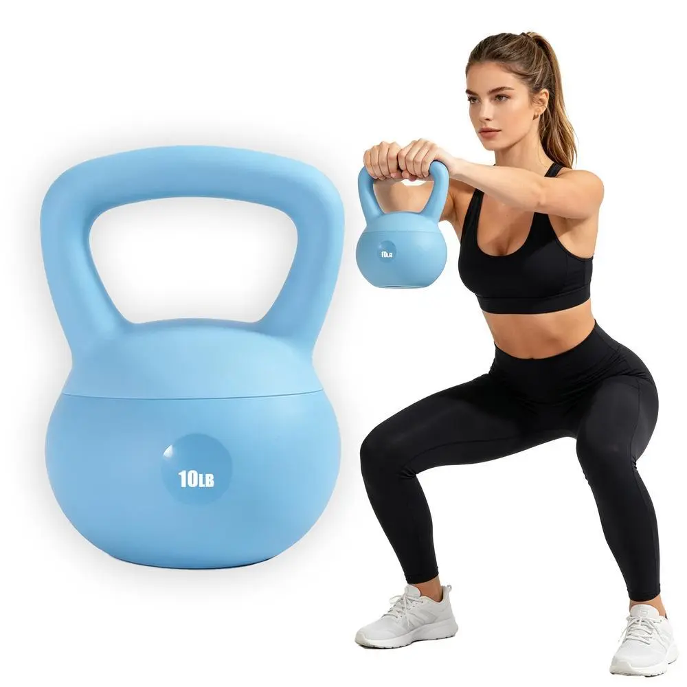 Soft Vinyl Kettlebells - Multi-Size Strength Training Gear, 10/15/20LB Home Gym Fitness Exercise Accessories, Anti-Slip Secure Hold, Quiet, Scratch-Resistant, Shock-Absorbing Safe Workout Equipment