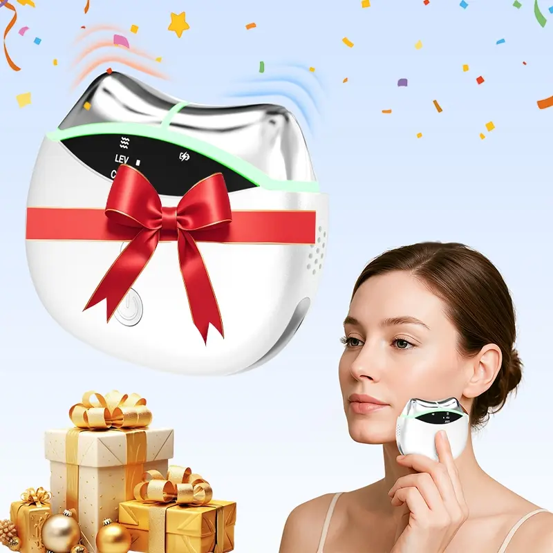 New popular electric skincare tool, hot compress, hot cold scraping, shaping, facial and neck lifting massager, micro current facial conditioner, good for home use