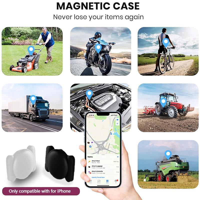4-Pack GPS Car Tracker with Strong Magnetic Locator, Anti-Loss Positioning Device, Compatible with Apple Find My APP for Easy Vehicle Tracking