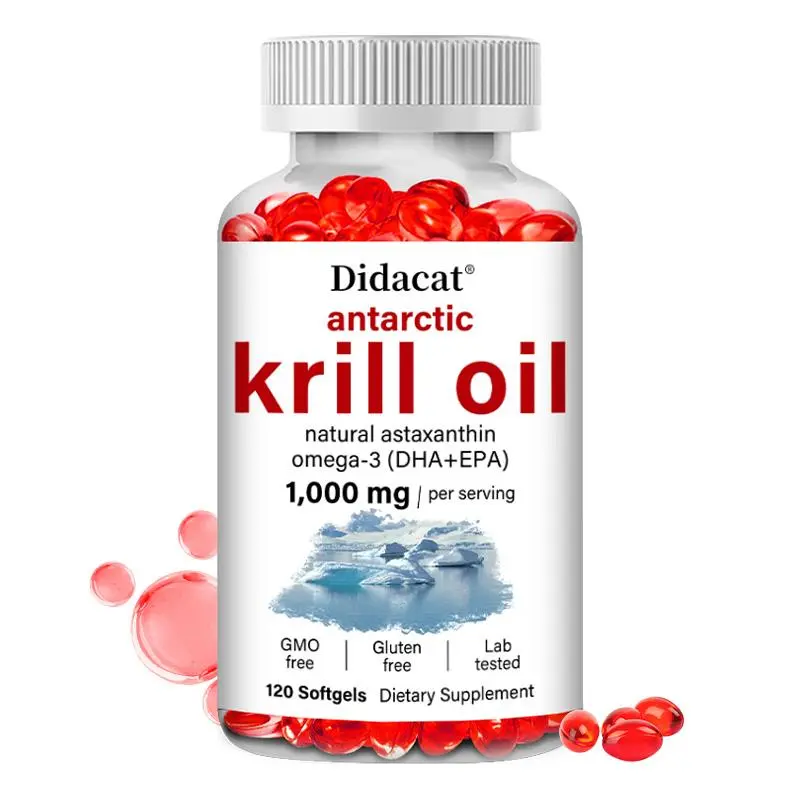 Didacat Antarctic Krill Oil Health Supplement, Supports Heart Health and Joint Health - 120 Capsules