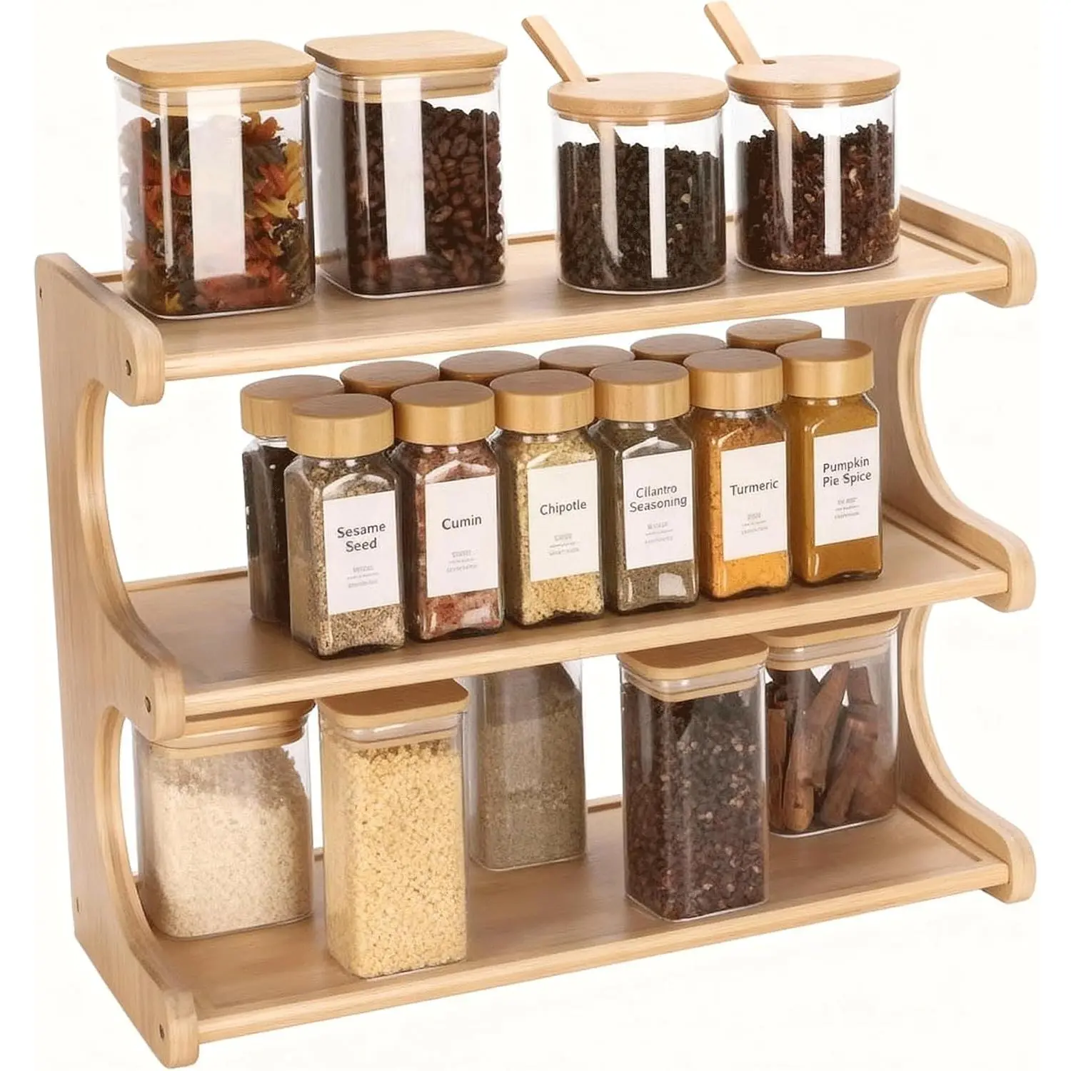 Rack, 3-Tier   Rack Organizer for Countertops - Kitchen, Pantry and Cupboard Storage Organizer