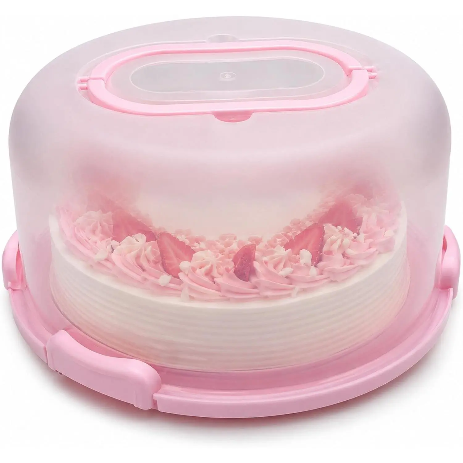 11 Inch Round Cake Carrier with Lid and Handle, Portable Cake Container