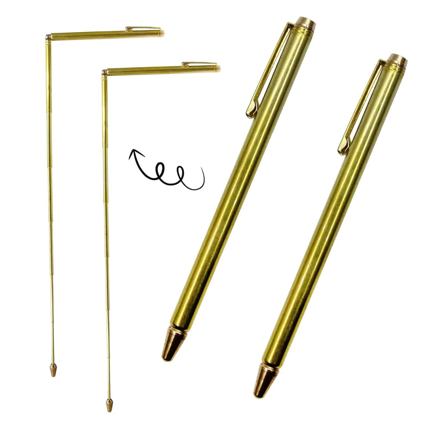 Copper Dowsing Rods – 2PCS Retractable 16.5" Spiritual Divining Rods for Water Finding, Ghost Hunting, Energy Sensing & Treasure Searching