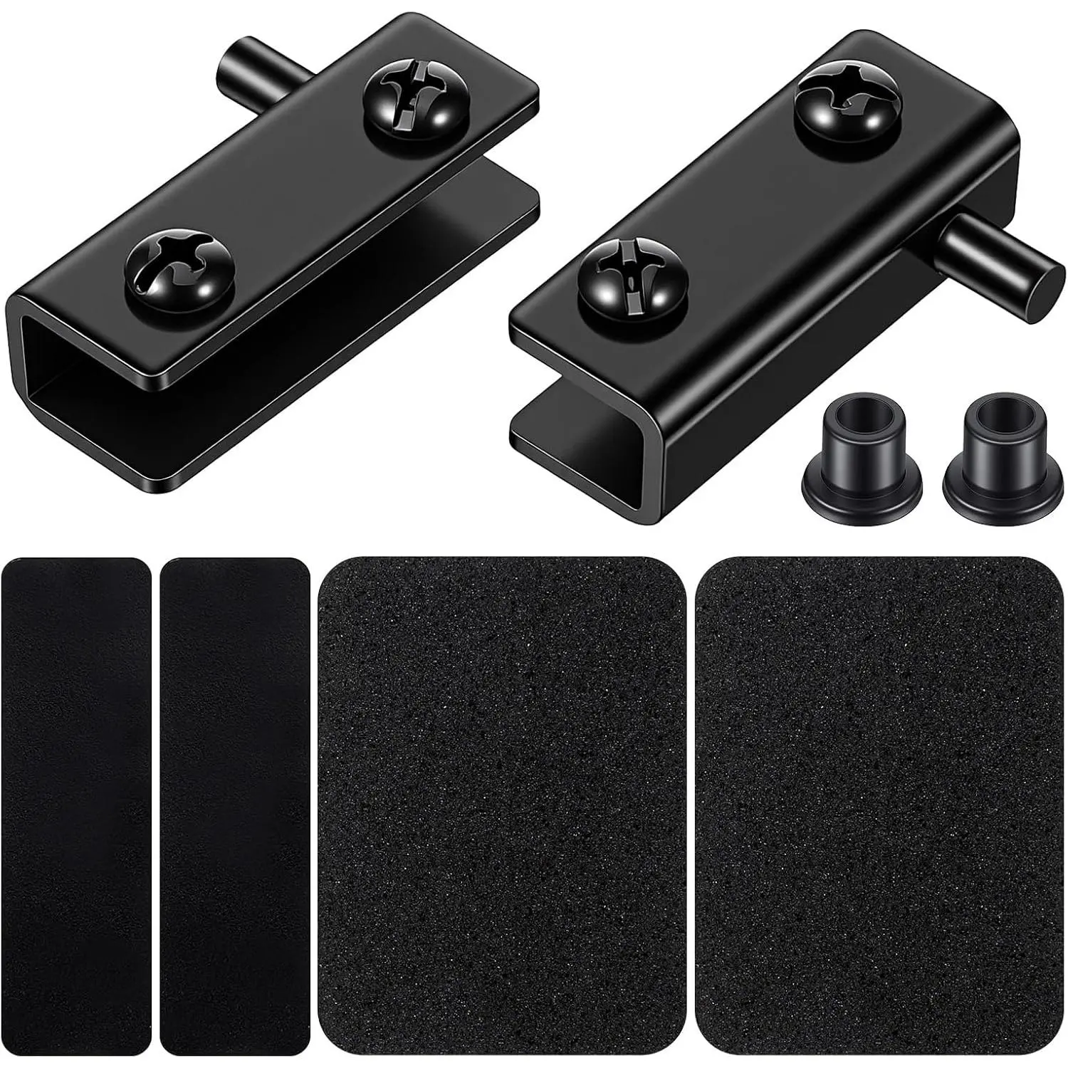 1 Pair Glass Door Pivot Hinge, Glass Door Hinges | Pivot Hinge Clamp Hingess  Kit, Adjustable, Pivots Hinges Clip, for 3-5mm Glass, Cabinet Hingess-Clamp