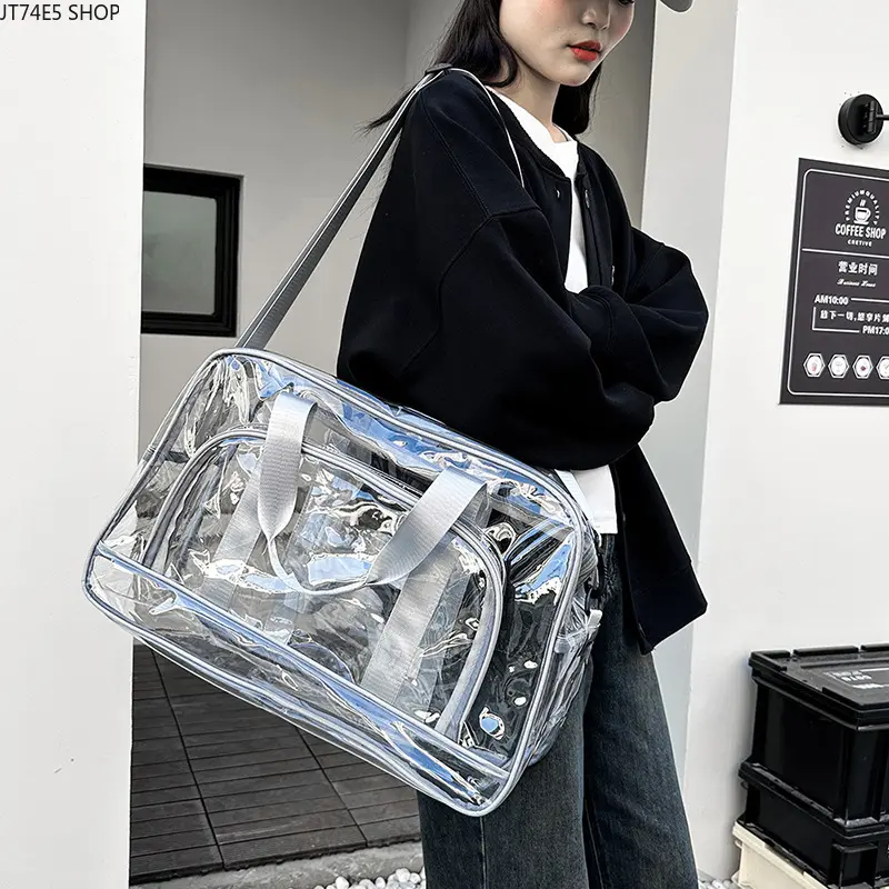 40 silk cross-border transparent travel bag large-capacity transparent pvc travel bag fitness storage transparent bag, beach bag men