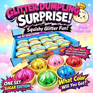 Dumplings, dumpling toys with steamer, Taba squid stress ball, Fidget sensory squeeze toy gift party