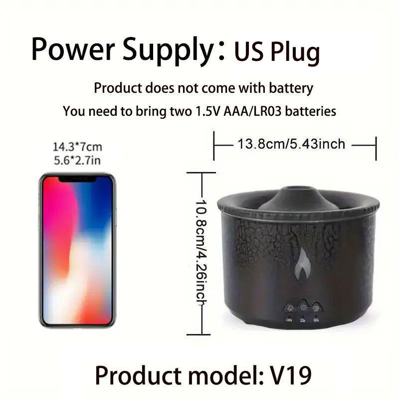 Volcano Diffuser Portable Aroma Diffuser, Smart Auto Shut Off, Timer Night Light Humidifier, Flame Mushroom Diffuser Remote Control, Aroma Diffuser Humidifiers