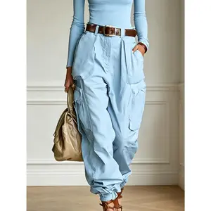 Womens Wide Leg Cargo Pants Loose Fit Trousers Multiple Pockets Casual Wear Stylish Flattering Baggy Y2K Streetwear Everyday Utility Pants 2026 Fashion Effortless Chic Comfortable Bottoms Lounge To Street Apparel gauchos pants capri pants