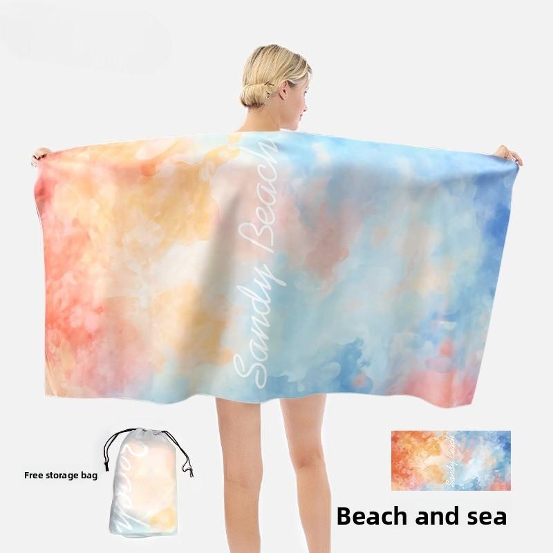 Beach towel Double-sided velvet absorbent swimming microfiber beach towel Printed quick-drying sports towel Universal golf