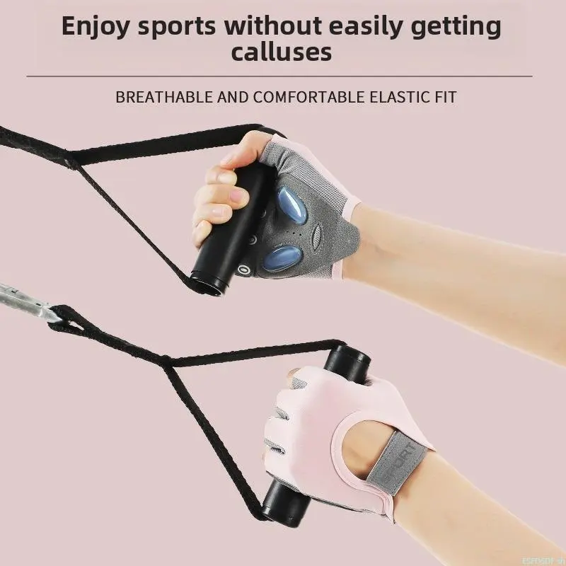 Unisex Half-Finger Workout Gloves, Luggage Bag Accessory Fitness Gear with Silicone Grip Band, Elastic Stretch Breathable Fit for Weight Lifting, Gym Training