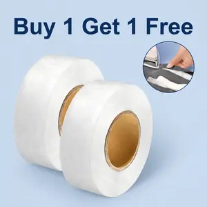 [Buy 1 Get 1 Free] Hemming Tape Fabric Adhesive Hem Iron on No-Sew Hemming Tape for Pants, 2 cm Width, 25 m Length, White-YY1