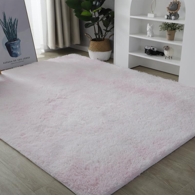 Washable Long Plush Tie-Dye Gradient Home Rug for Living Room, Bedroom, Sofa Side, Bedside and Bay Window
