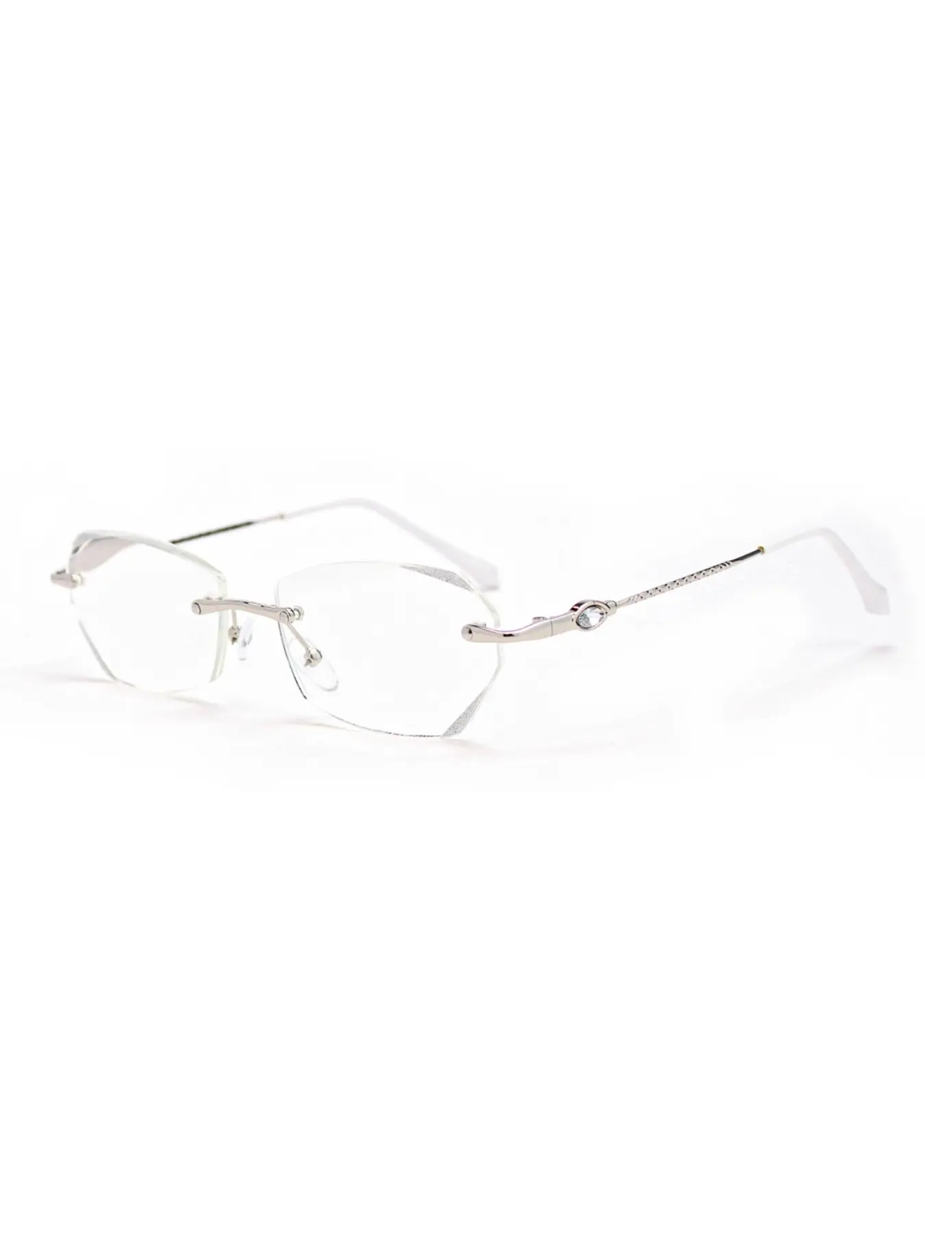 Unisex Diamond-Cut Reading Glasses, Reading Eyeglasses, Frameless Design, Comfortable Fit, Sparkling Frames, Ideal for Men and Women, Perfect for Presbyopia
