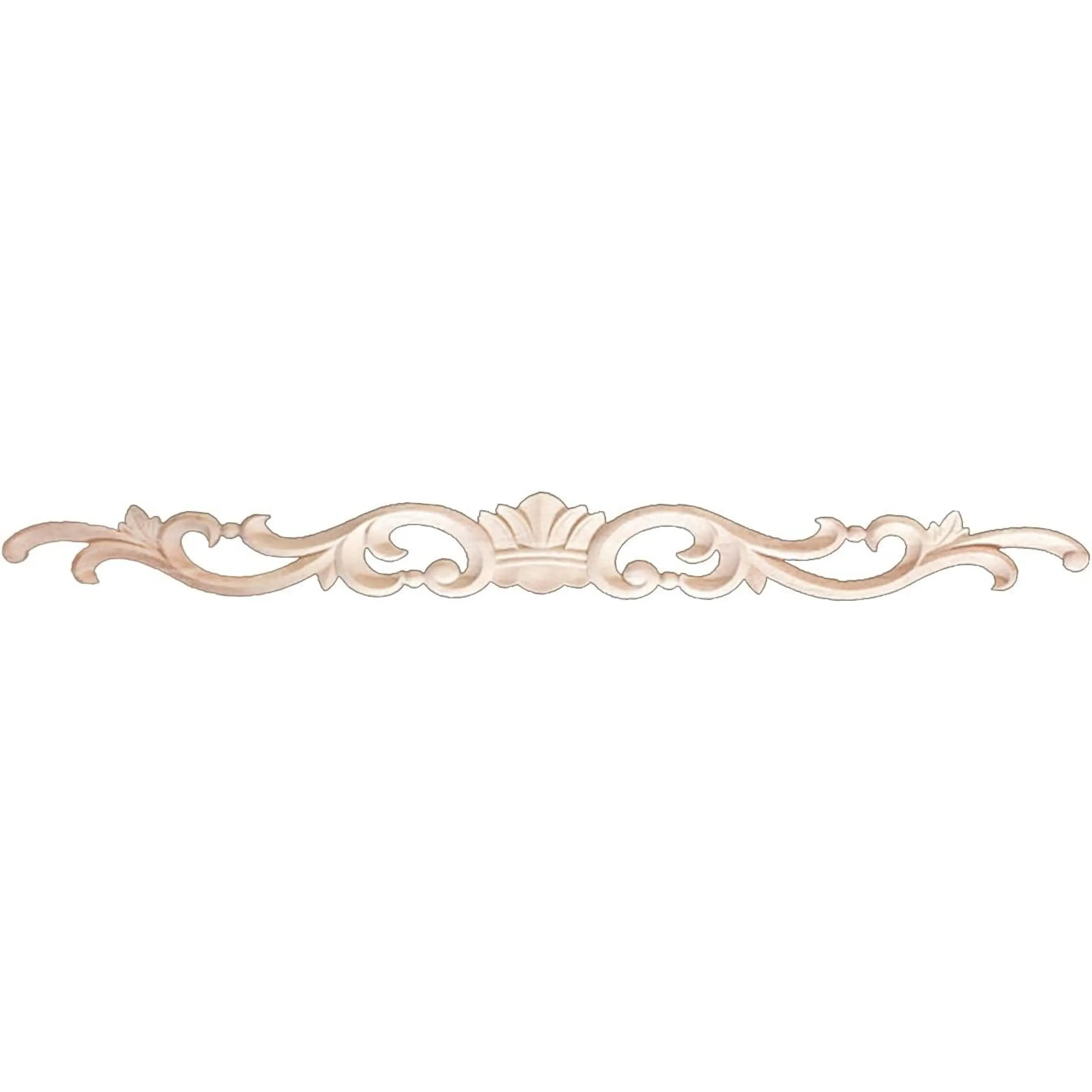 Wood Appliques Furniture Decor Bed Door Cabinet Decor Carving Decal Unpainted Furniture Wood Carved Onlay Appliques (2,40x5cm/15.75x1.97inch)