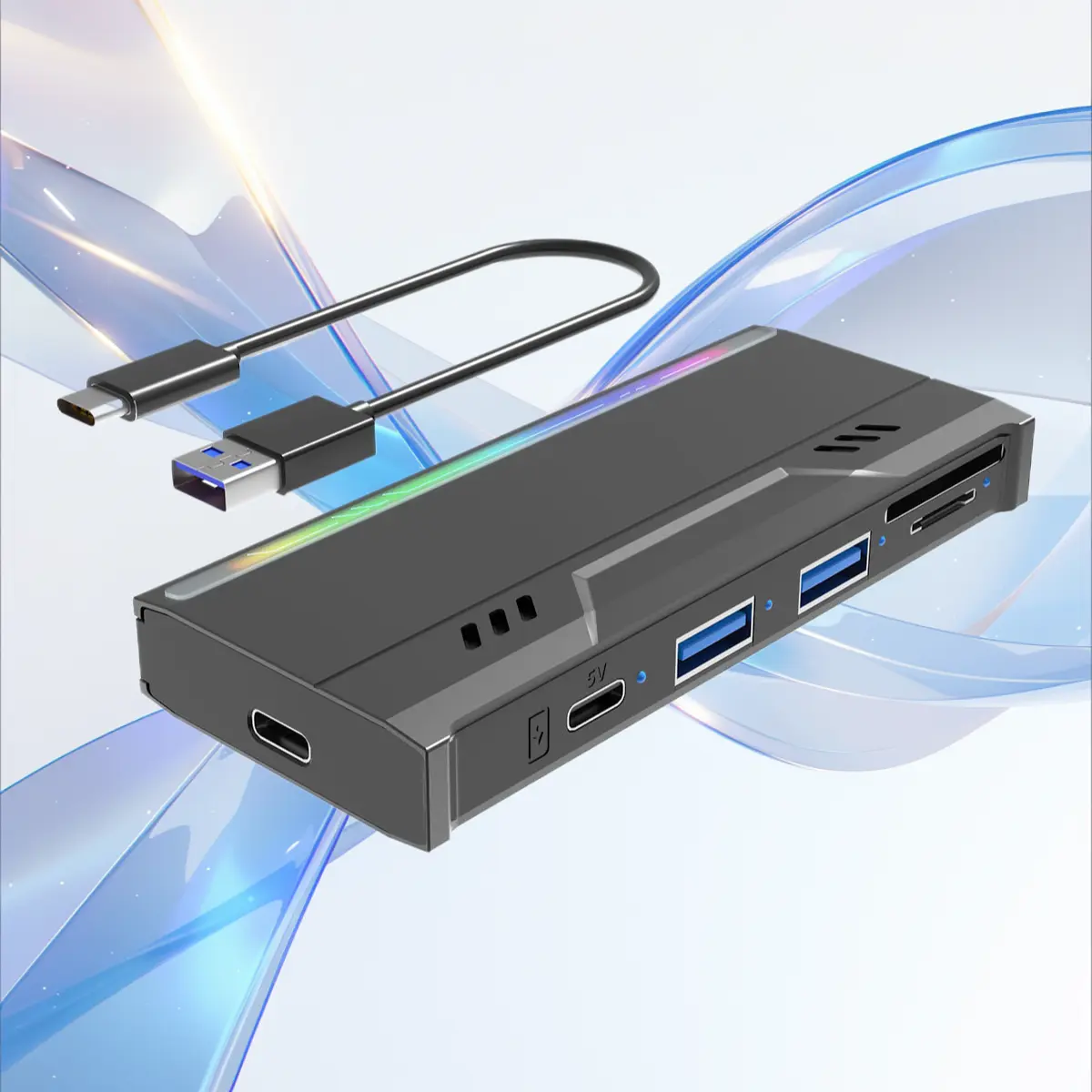 Multi-functional M.2 SSD Enclosure Supports NVME NGFF USB TF SD Card Multi-Purpose External Storage Reader