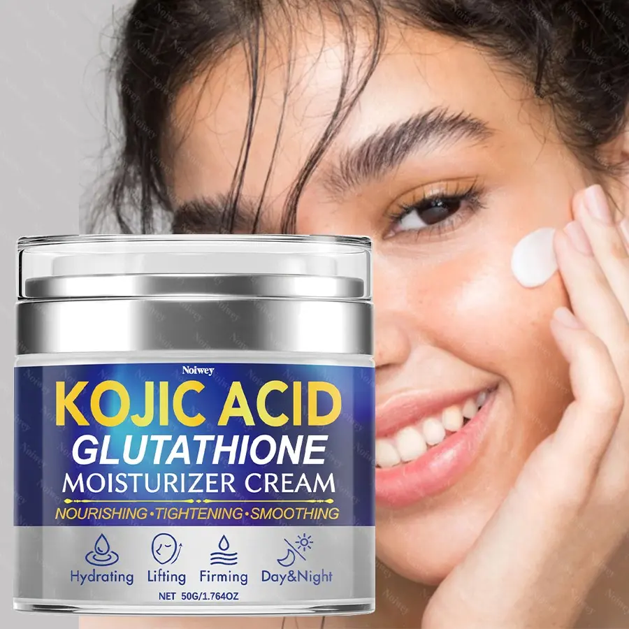 50g Glutathione Kojic Acid Brighten Face Cream, Face Lift Cream with Niacinamide and Vitamin E, Face Firming Cream for Evens Light Beige, Lifting & Firming Cream for Dry Skin, Brightens Face Cream, Brighten Skin, Boost Radiance