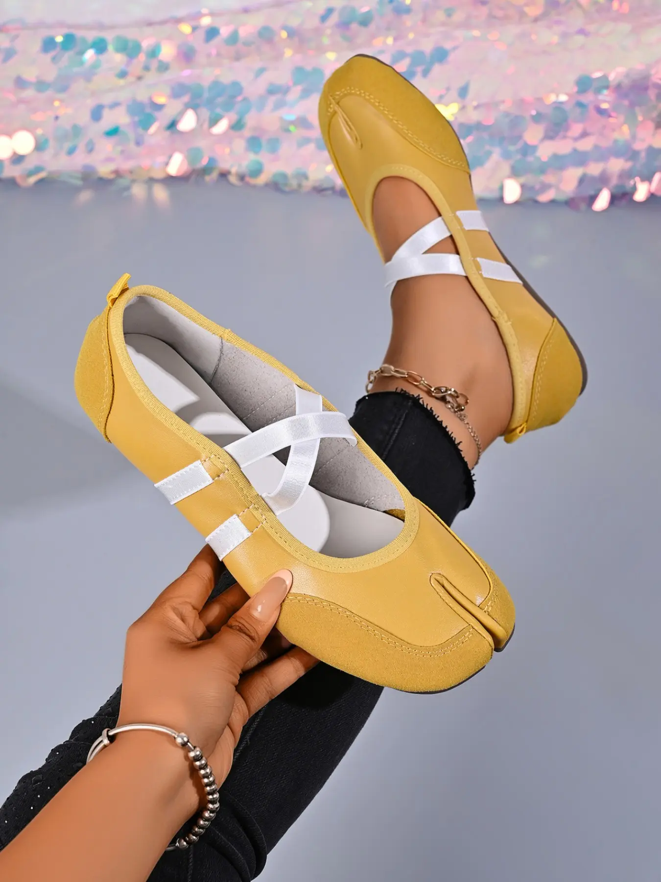 Women's Mary Jane Style Ballet Shoes, Fashion Retro Cross Strap Soft Sole, Comfortable Anti-Slip Casual Shoes, All Seasons, Daily Wear, Strappy Mary Janes
