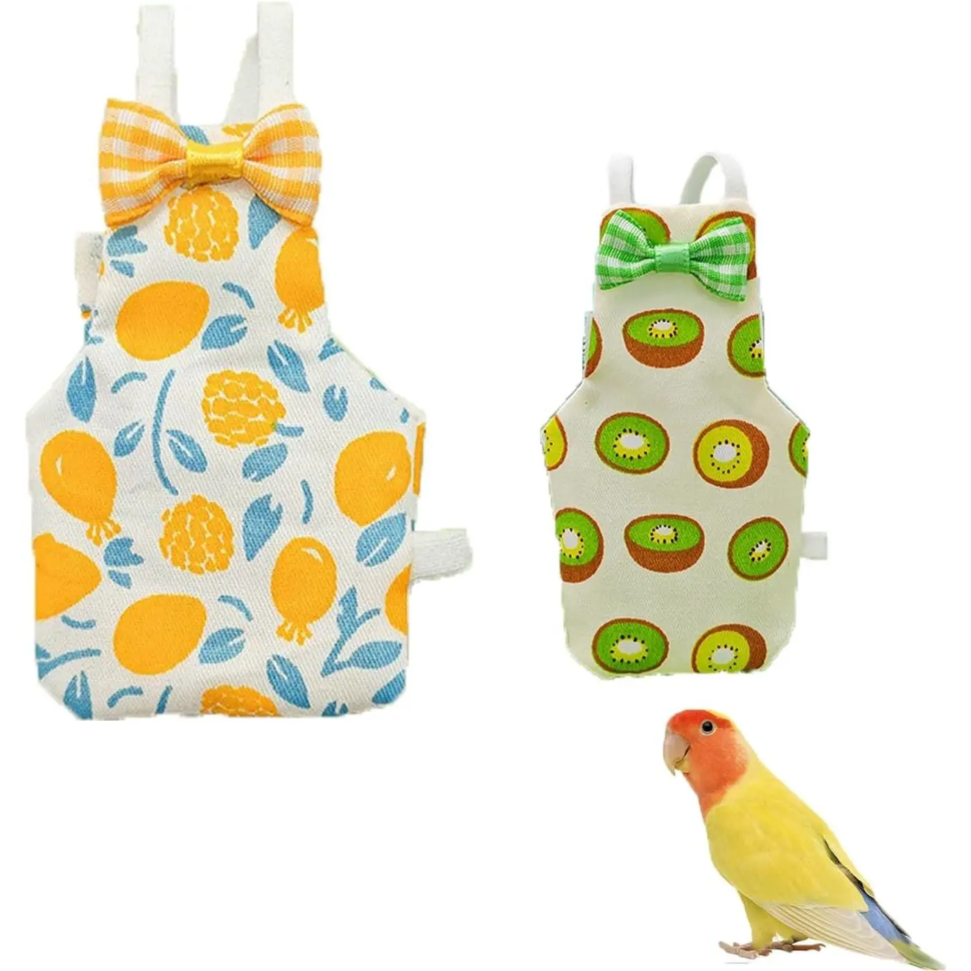 2 Pack Bird Diaper Parrot Nappy, Bird Flight Suit Harness, Small Birds Clothes for Parakeet Cockatiel Mini Macaw Budgie Canary Pigeon Conure - Small Size