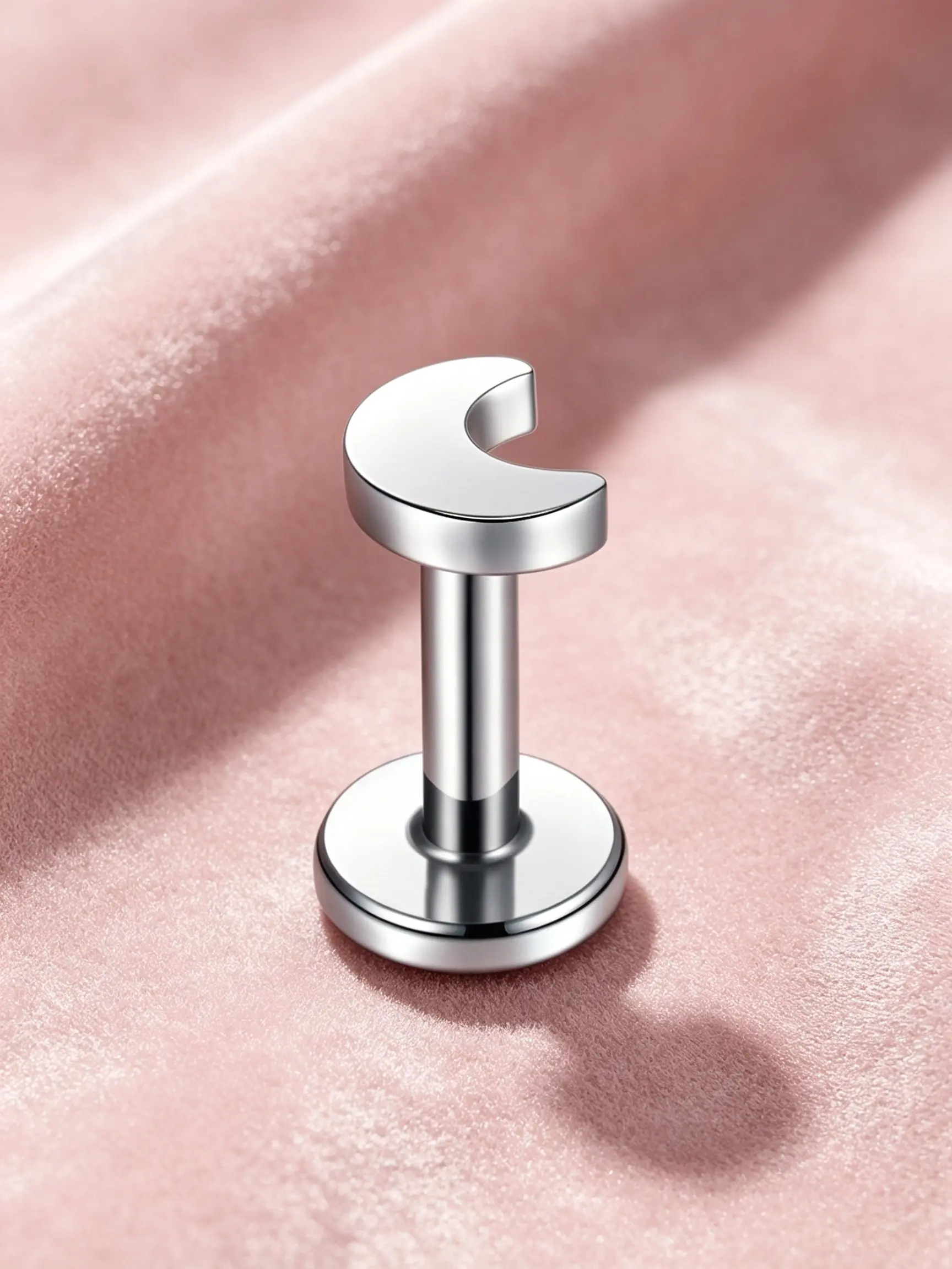 1 Pair Lightning/Moon Shape Stainless Steel Stud Earrings, 18K Electroplated, Trendy Jewelry