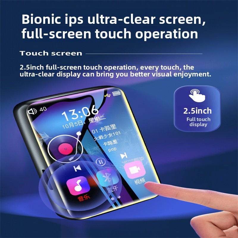 Compact Portable Wireless Bluetooth Audio MP4 Player with Screen, Headphone-Compatible Device for High School Students’ Music and Novel Listening