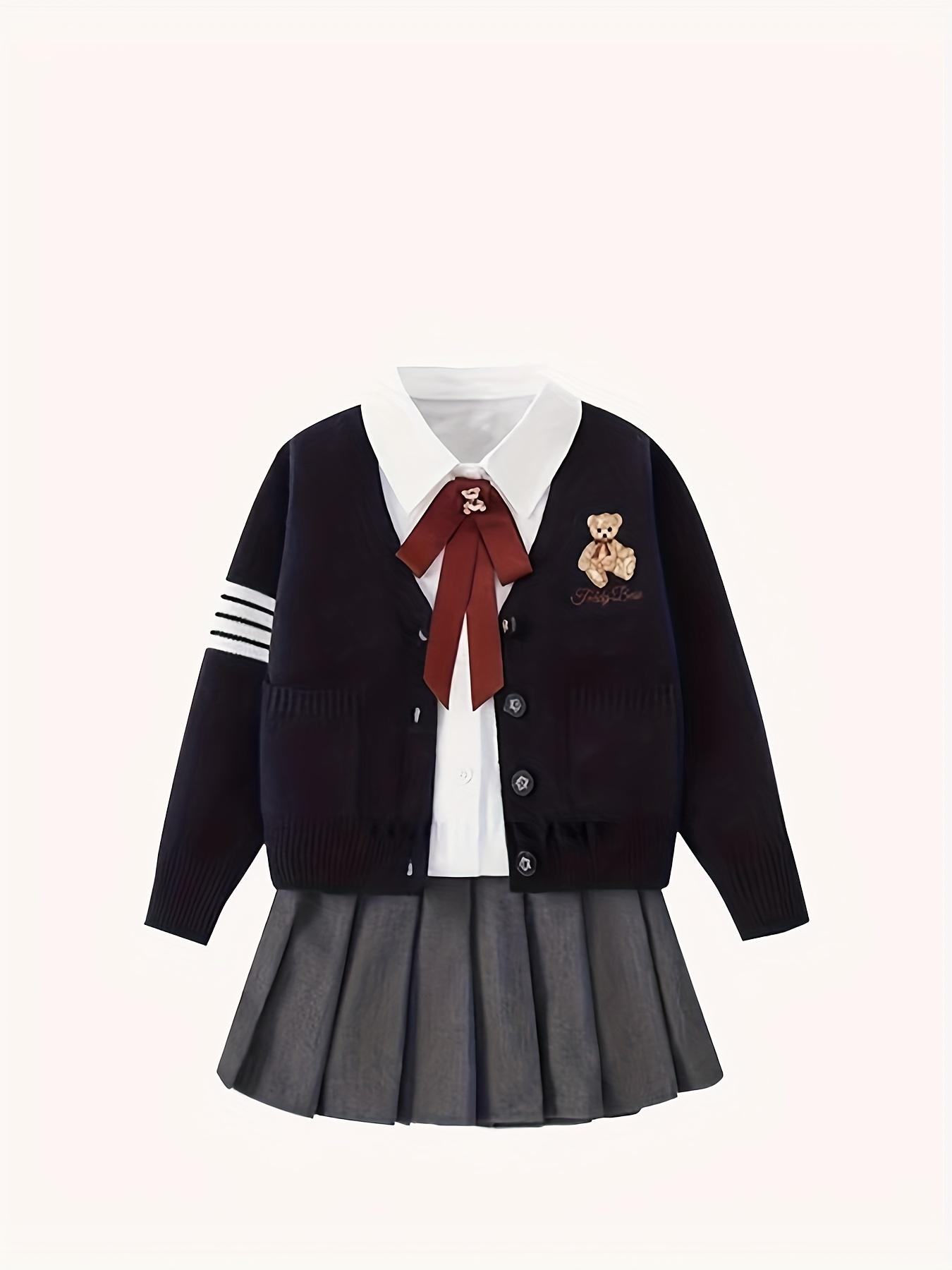 NewA Spring And Autumn Style JK Uniform Set for Girls, Featuring a Dress Suitable for Young Children, Perfect for Outings, Without a Bag