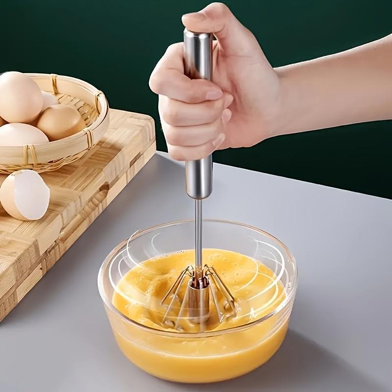 1 Large Stainless Steel Semi-automatic Egg Beater, Home Baking Tool, Manual Cream and Egg Mixer, Household Push-type Egg Beater - a Multifunctional Tool for Egg Beaters, Milk Frothers, and Push-type Mixers - Kitchen Utensil for Mixing, Beating Eggs