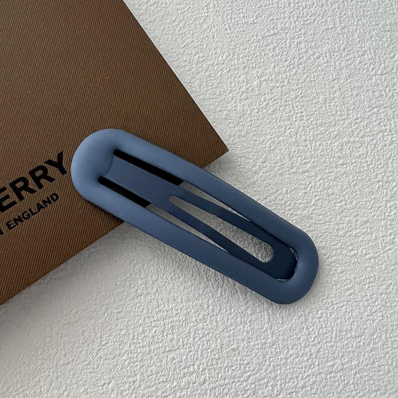 Matte Dusty Pink BB Hair Clip, Minimalist Snap Hairpin for Women Daily Wear