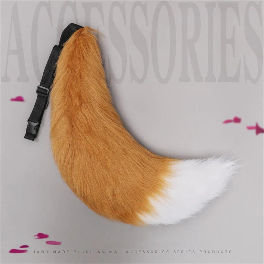 Anime COS Cat Fox Tails Plush Cosplay Big Tails Dog Furry Tail Role Play Party Props Fursuit Tail Halloween Costume Accessories