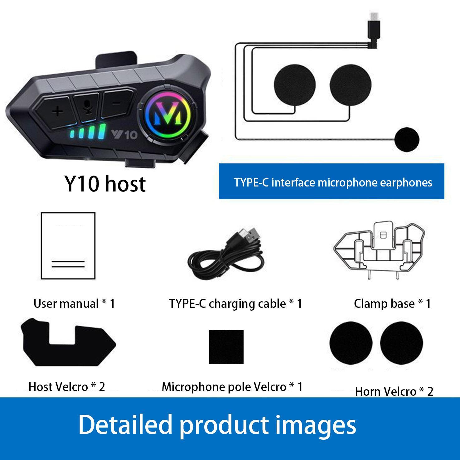 Rechargeable Motorcycle Helmet Speaker, IPX6 Waterproof Helmet Earphone with Automatic Call and Music Control, Compatible with All Helmets, Convenience