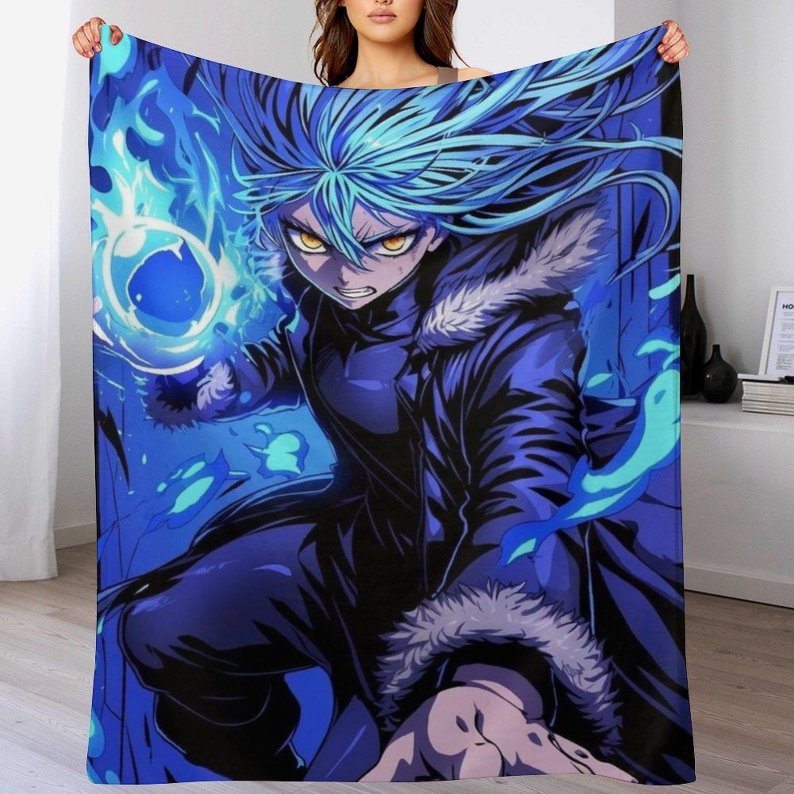 That Time I Got Reincarnated as a Slime Rimuru Tempest Anime Throw Blanket, Soft Flannel Rimuru Blanket, Cozy Anime Decor for Couch Bed, Anime Lover Gift