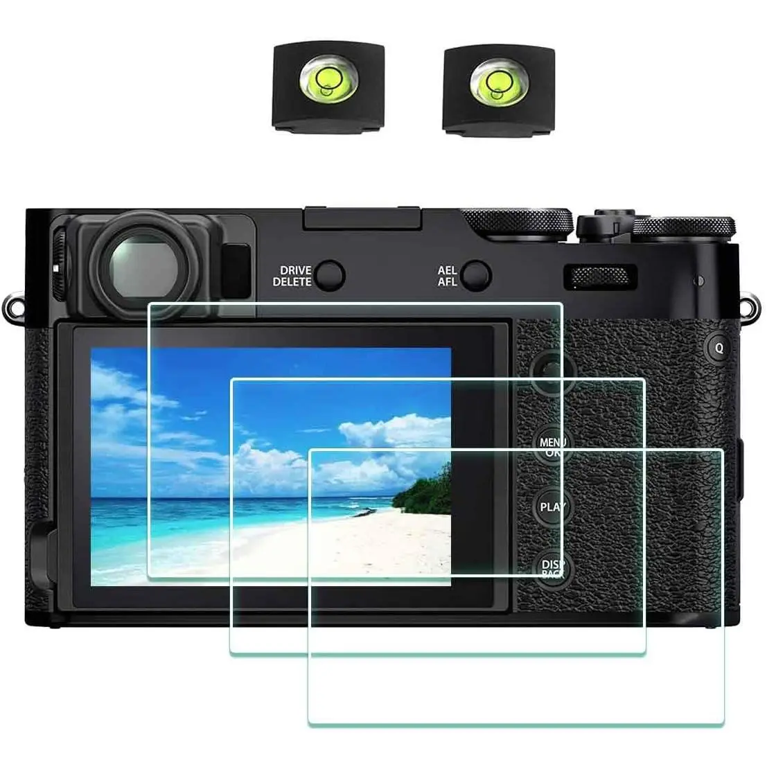 Tempered Glass Screen Protection for Fujifilm X100VI/X100V Fuji X-100VI/X-100V Digital Camera [3-Pack], 0.3mm 9H Hardness Anti-Scratch Anti-Bubble Camera Accessories with Hot Shoe Cover