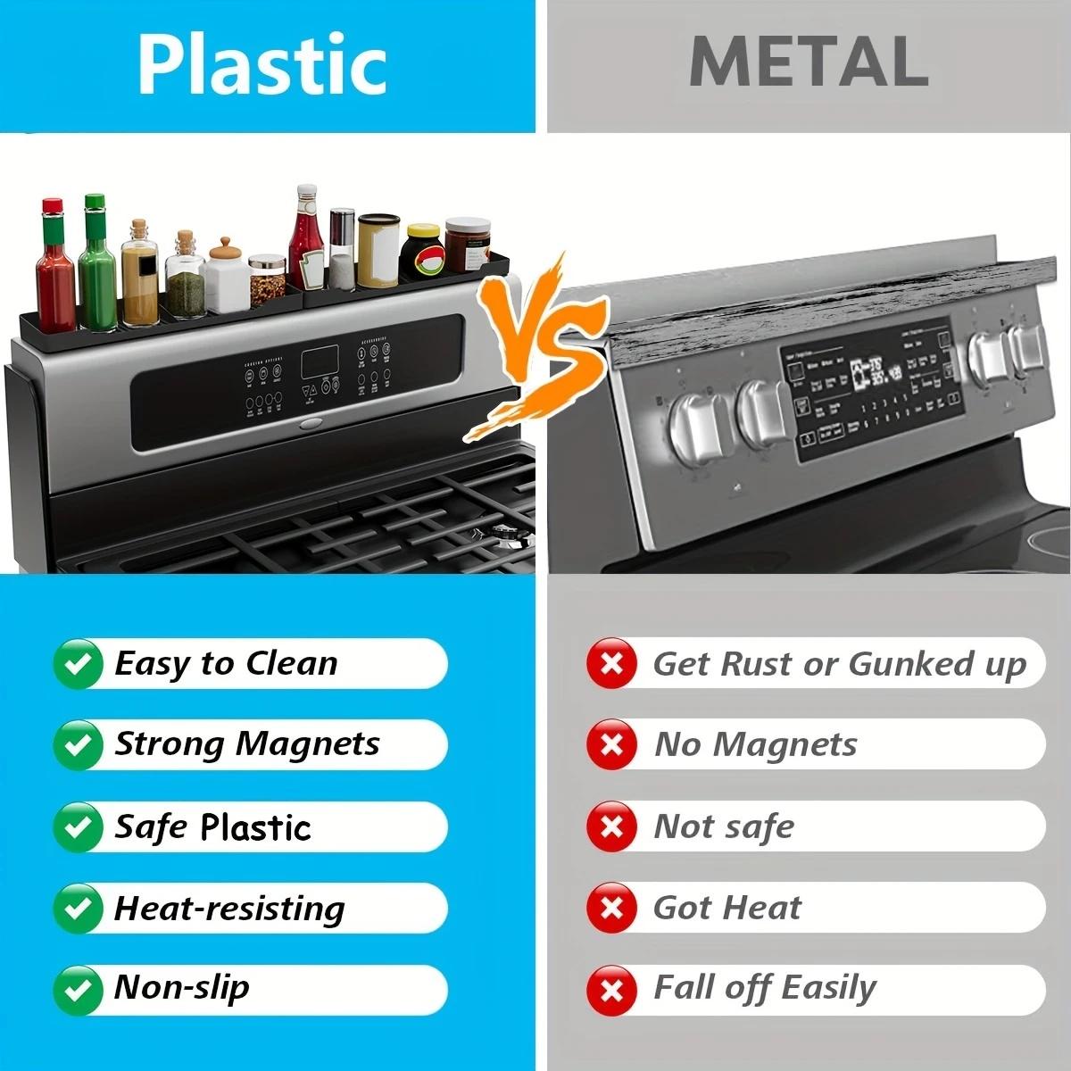 Kitchen Stove Magnetic Shelf, 1 Count Magnetic Stove Top Spice Rack, Stove Top Storage Rack, Kitchen Storage Organizer, Kitchen Accessories