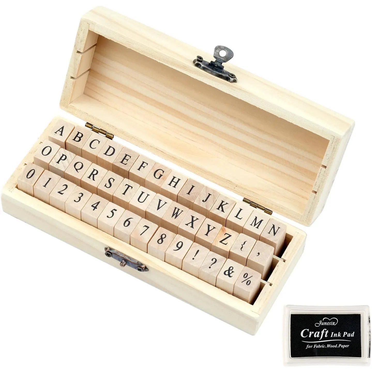 42 count Letter , Rubber Alphabet  for Scrapbooking | Small Wooden Scrapbooking  Number and Symbol  Set for DIY Crafts, Card Making, Scrapbook Supplies