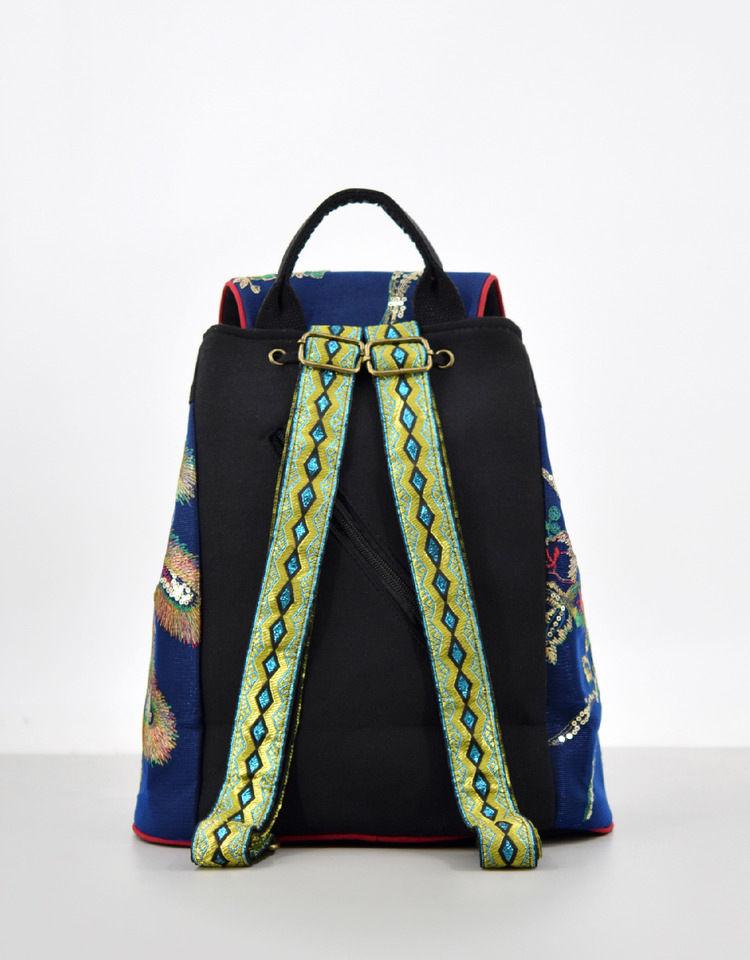 Boho Embroidered Canvas Backpack – Travel & Daily Use  display picture 1