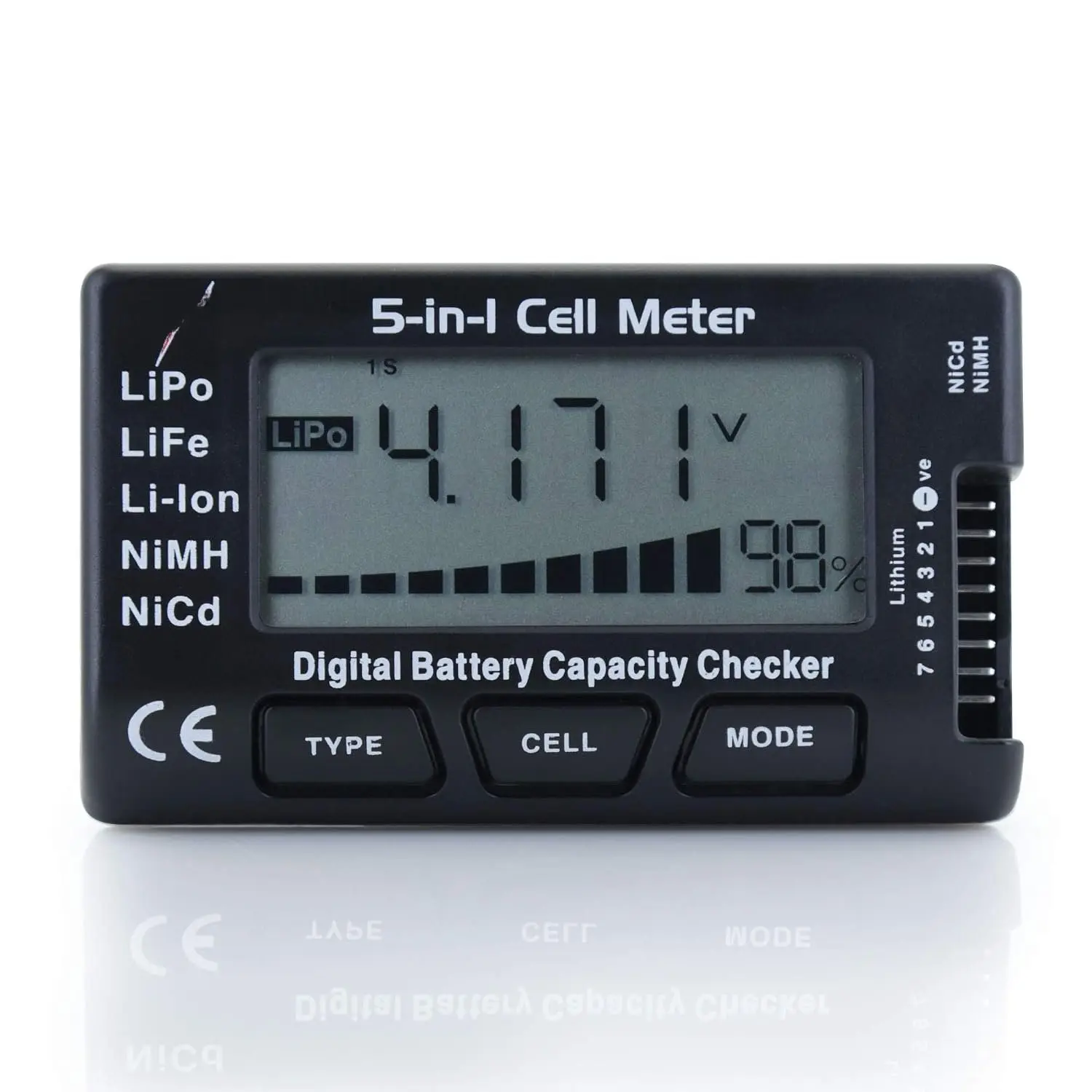 5-in-1  Meter, Intelligent Cell Meter Digital  Checker/Balancer for LiPo / LiFePO4 / Li-/NiCd/NiMH  Packs