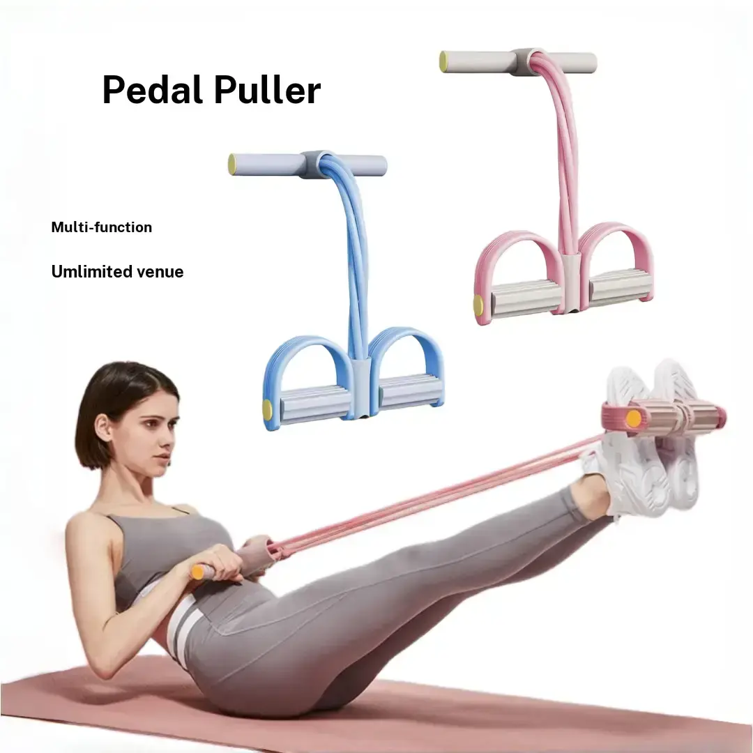 Unisex 6 Strand Heavy Duty Compact Exercise Device Resistance Bands Non Slip Pedal, Foam Handles, High Elasticity, Portable for Resistance Band Workout, Bodyweight Training, Agility Training