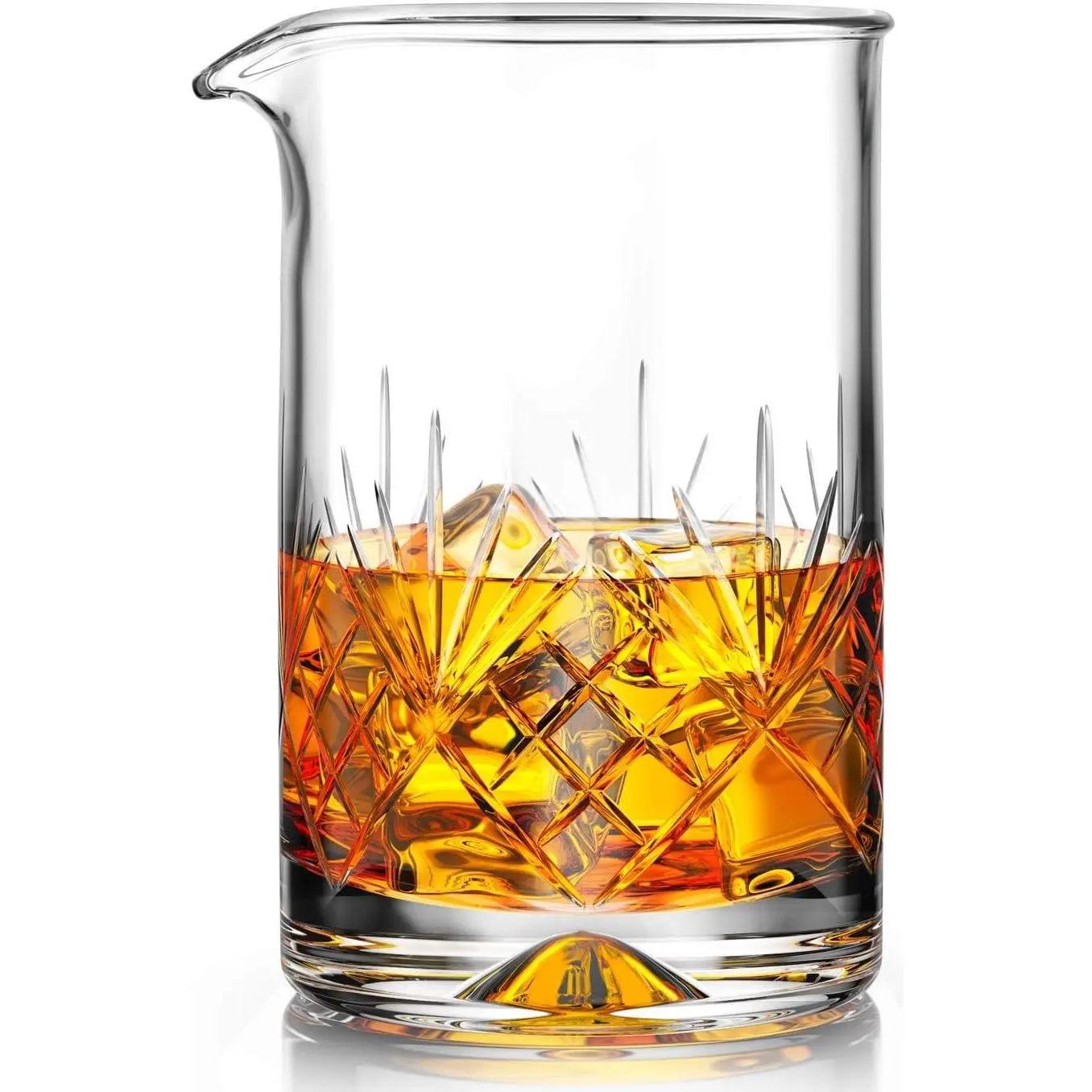Crystal Cocktail Mixing Glass - Premium 24oz 710ml - Solid & Thick Bottom Cocktail Shaker Professional Quality Bartender Tool for Stirring Cocktail & Drinks - Gift Ideas for Christmas Birthday