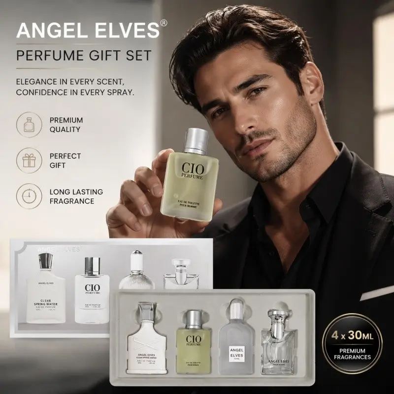 Men's Four-Piece Perfume Set, Fresh Light Fragrance, Long-Lasting Elegant Gift, Fragrance Gift Pack, Ideal for Daily Use and Social Events