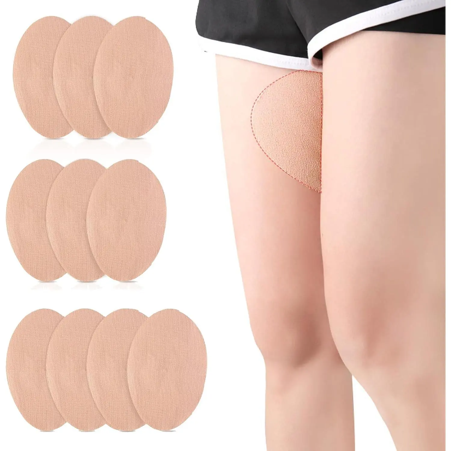 10 Pcs Inner Thigh Spindle-Shaped Anti Chafing Patches Friction Tapes Rub Pads for Women