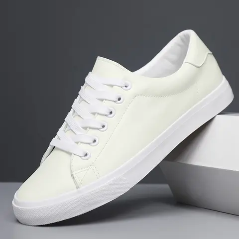 Men's Lace-Up Skate Shoes, Low Top Trainer, Lightweight Breathable Athletic Walking Shoes, Versatile Round Toe Sneakers for Daily Wear, Lowtop Casual Sneakers