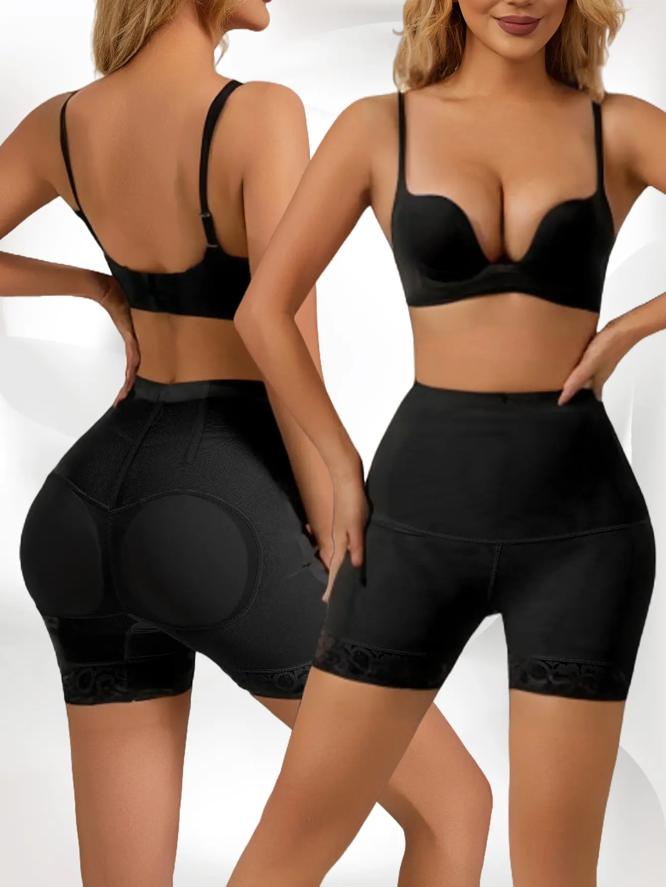 Professional Equipment Women's Low Rise Butt Lifting Shapewear Shorts With Removable Hip Pads Tummy Control Compression Underwear Seamless Boyshort Panties Hip Enhancing Body Shaper waist trainers boxy corset shapewear women Adjustable Sauna Top