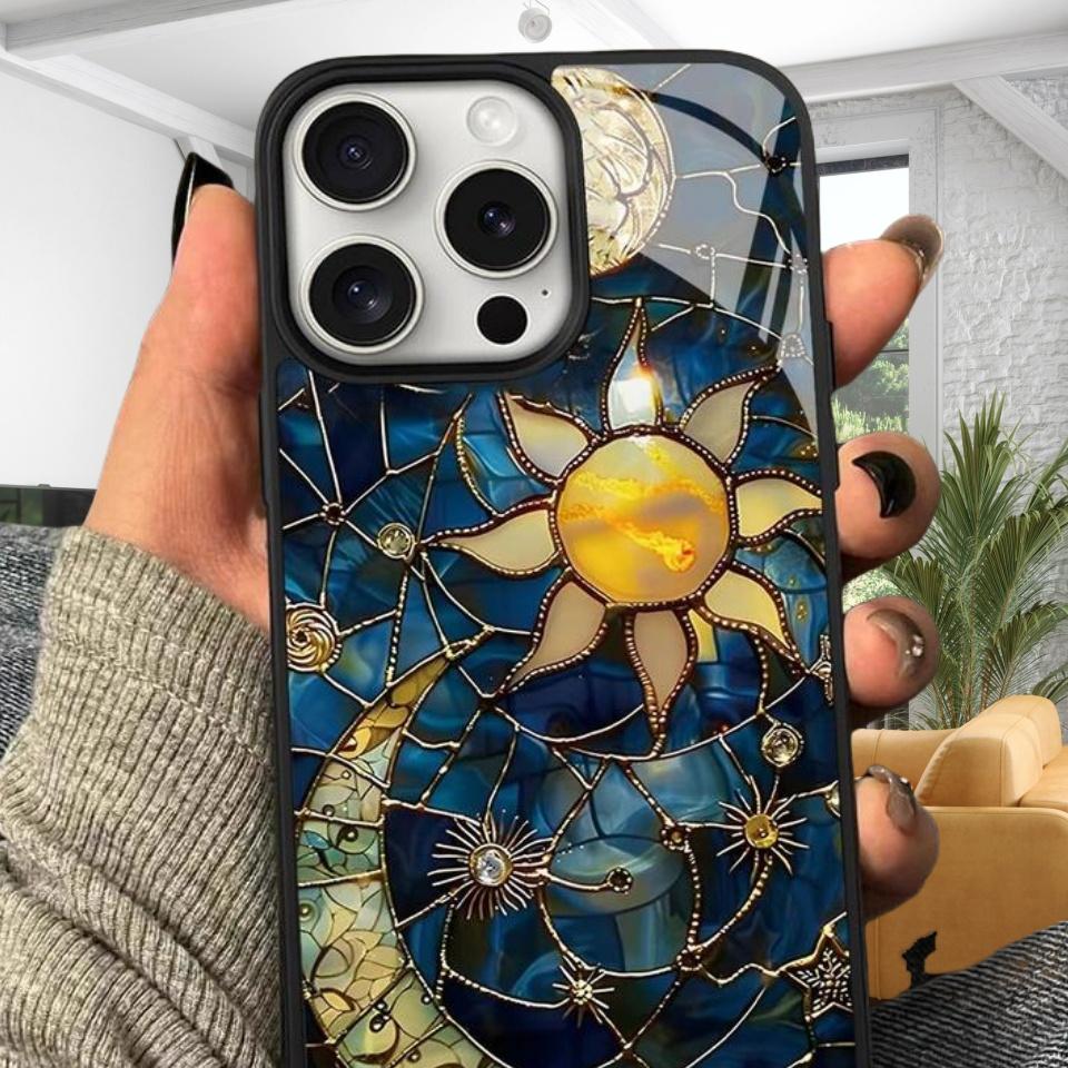 Creative Star & Moon Pattern Phone Case, Anti-drop Cellphone Protective Case, Total Protective Shockproof Mobile Phone Cover for iPhone, Casing