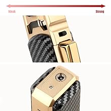 Butane, Windproof Cooking Lighter, Refillable Jet Butane Lighter with Safety and Fire Lock, Gift Box Package (Gas Not Included) (Carbon)