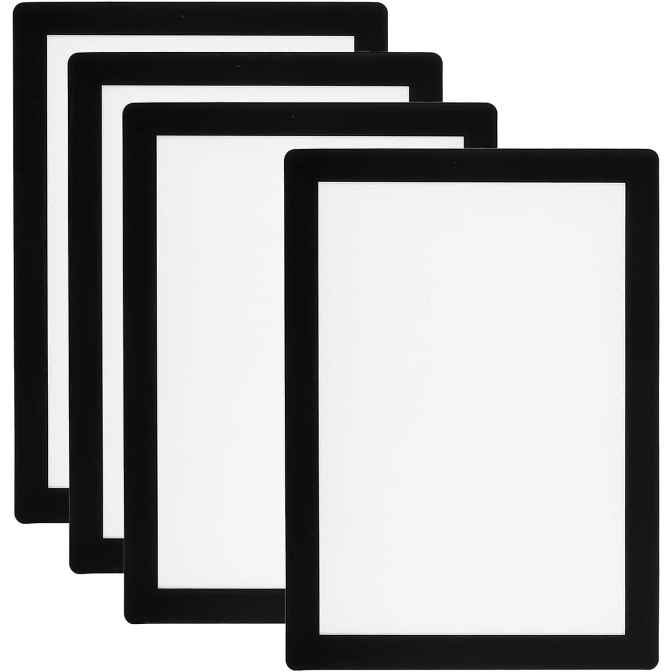 PATIKIL 4Pcs 6x8 A5 Black Magnetic Photo Picture Frames