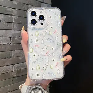 Magnetic Soft Case for iPhone11/12/13/14/15/16/17/promax, Easter Egg Eucalyptus Watercolor MagSafe Compatible,Aesthetic Pattern Design Lightweight,AntiScratch,and Trendy