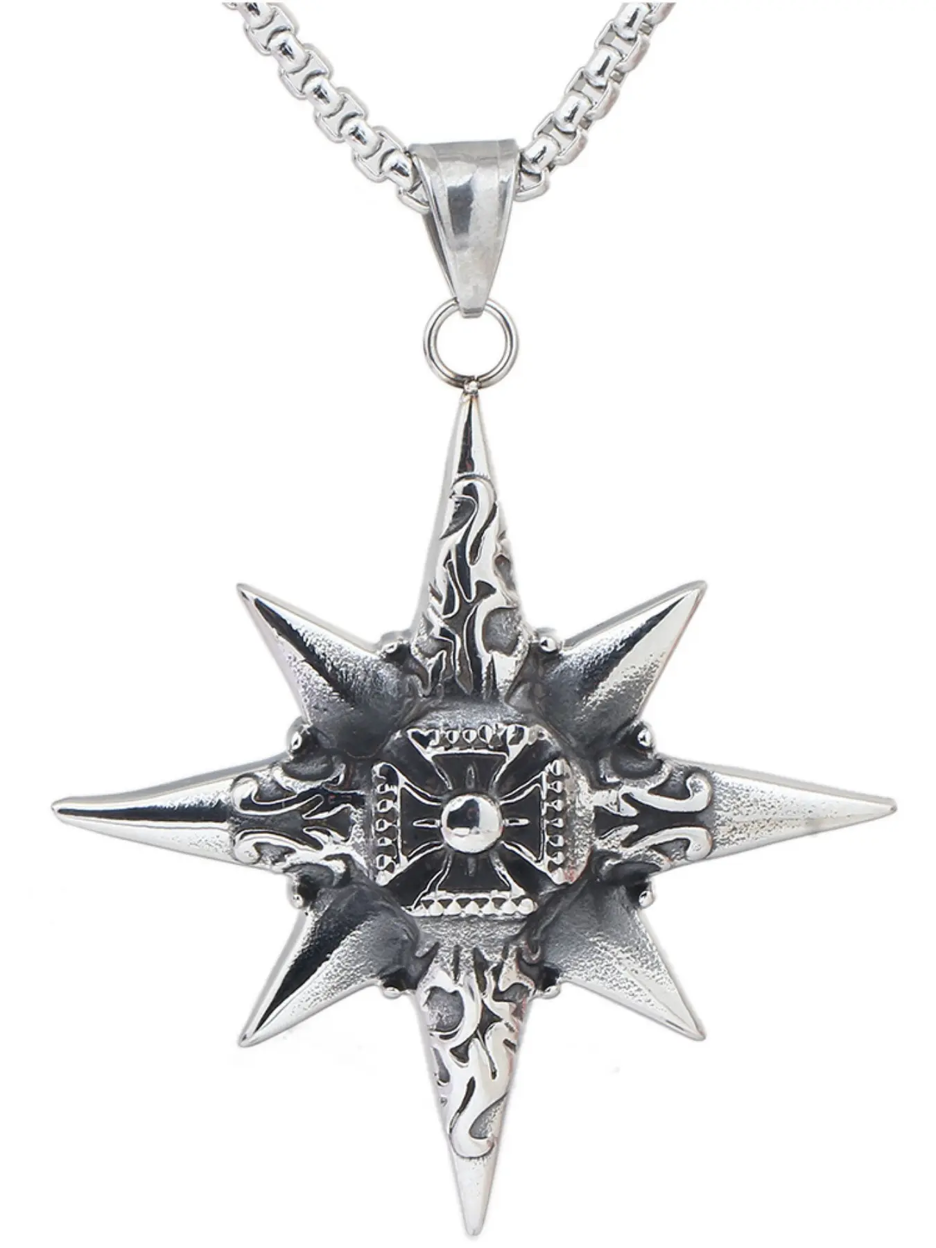 Alien Spaceship Meteor Hammer Necklace, Unique Fashion Titanium Steel Stainless Steel Pendant, European and American Movie Merchandise