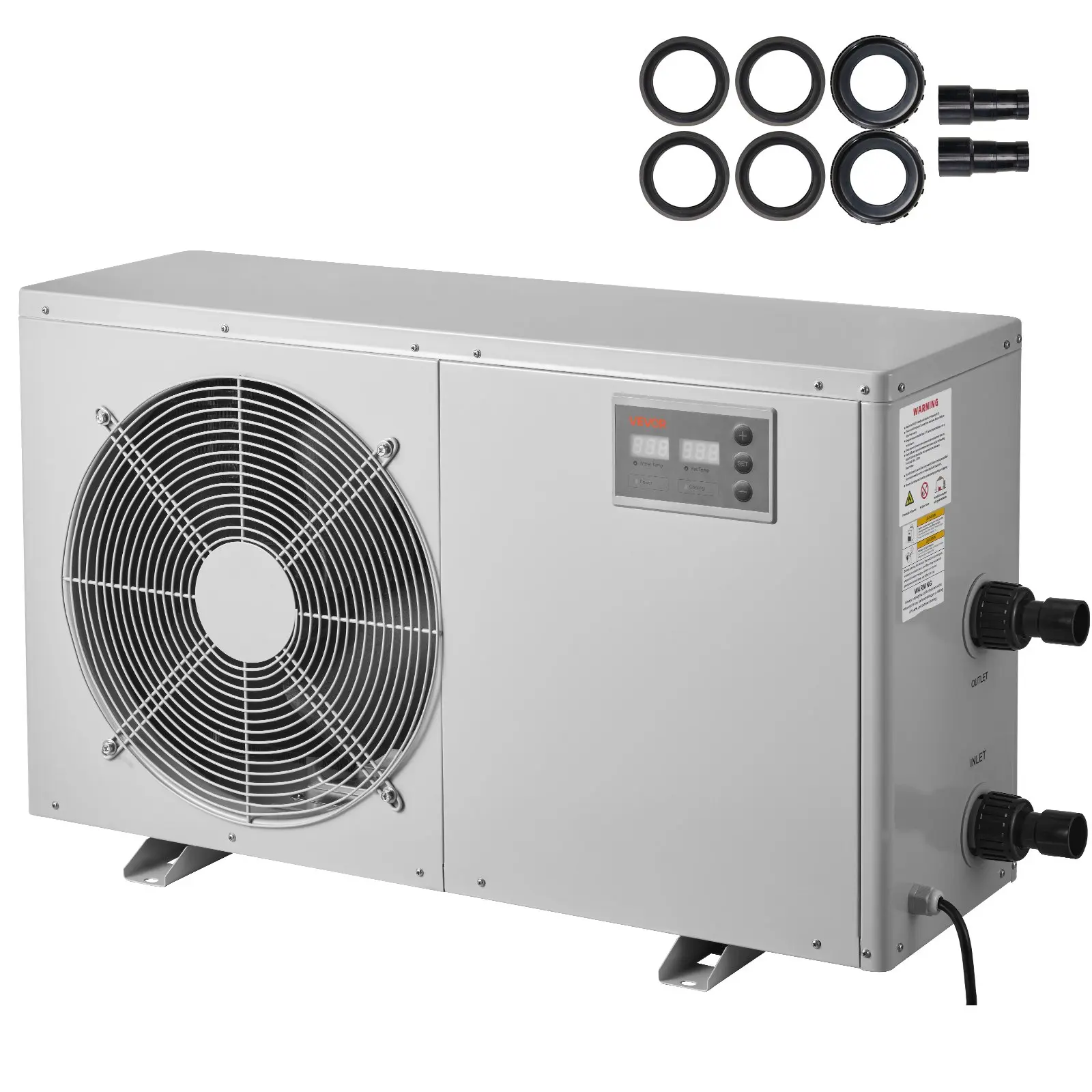 【DealsForYouDays】VEVOR Aquarium Chiller 500 Gallon, 1-1/2 HP Water Chiller for Hydroponics, Fast Cooling for Fish Tank, Axolotl, Coral Reef, Quiet Refrigeration Compressor, Titanium Evaporator, Complete Fittings