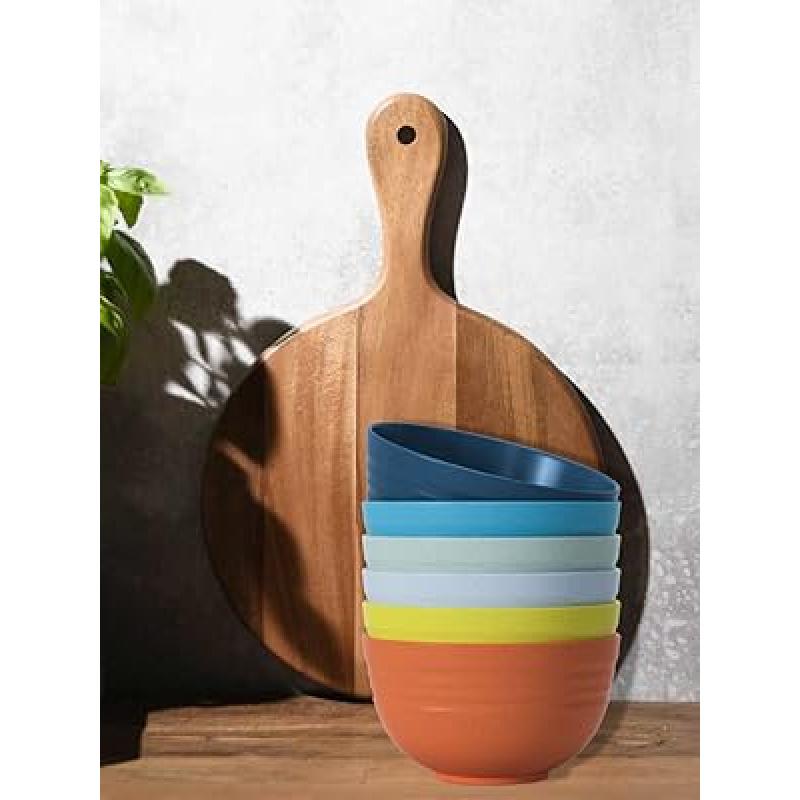 Unbreakable Cereal Bowls 25 OZ Microwave and Dishwasher Safe BPA-Free Bowl Dessert Bowls for Serving Soup, Oatmeal, Pasta and Salad [Set of 6]