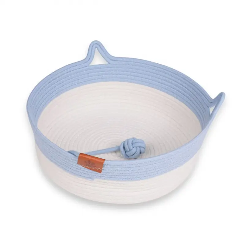 cotton rope cat bed, cat scratch bowl, integrated cat ball toy, self play cat mat, cat ear pet nest, all season cat cushion, furniture protector scratcher, non-deform cat bed, breathable cat nest, indoor kitten bed