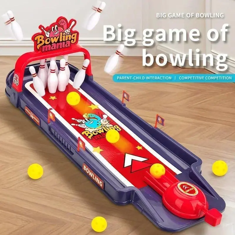 Desktop Bowling Board Game Catapult Ejection Bowling Ball Sport Toy Interactive Game Outdoor Indoor Party Family Play Kids Toys